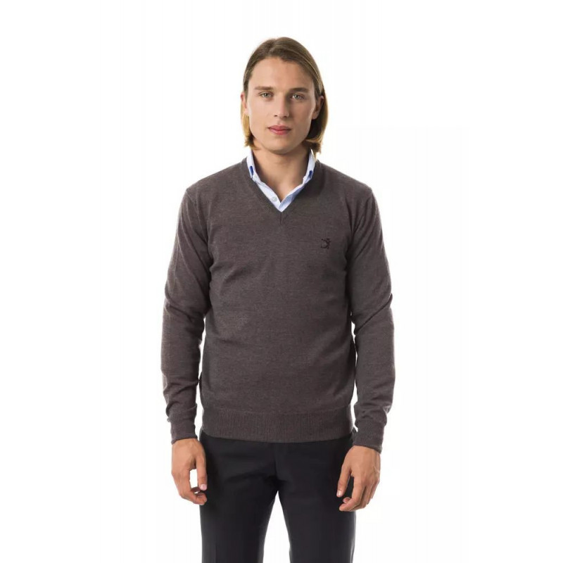 Maglione in lana merino grigia - L