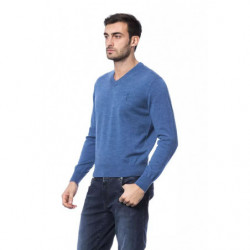 Maglione in lana merino blu - L