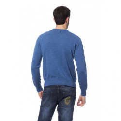 Maglione in lana merino blu - L