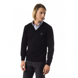 Maglione in lana merino nera - XXL