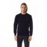 Maglione in lana merino blu - S
