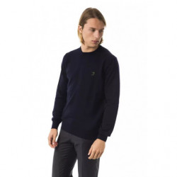 Maglione in lana merino blu - S