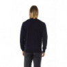 Maglione in lana merino blu - S