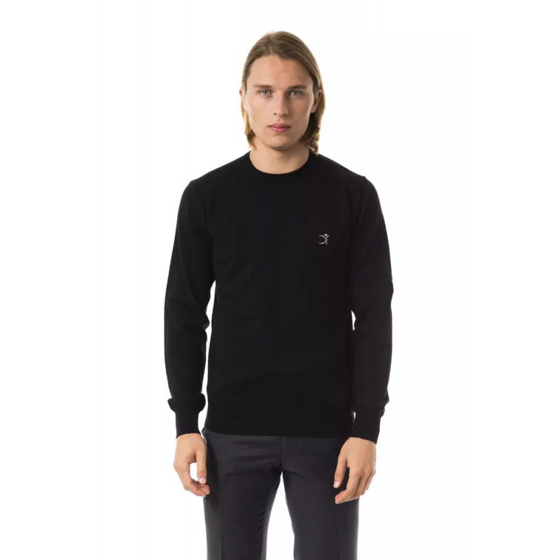 Maglione in lana merino nera - XL