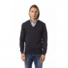 Maglione in lana merino grigia - XL
