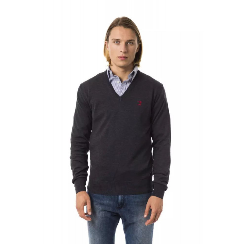 Maglione in lana merino grigia - M