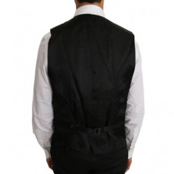 Gilet in seta di lana tinta unita nera - IT48 - M