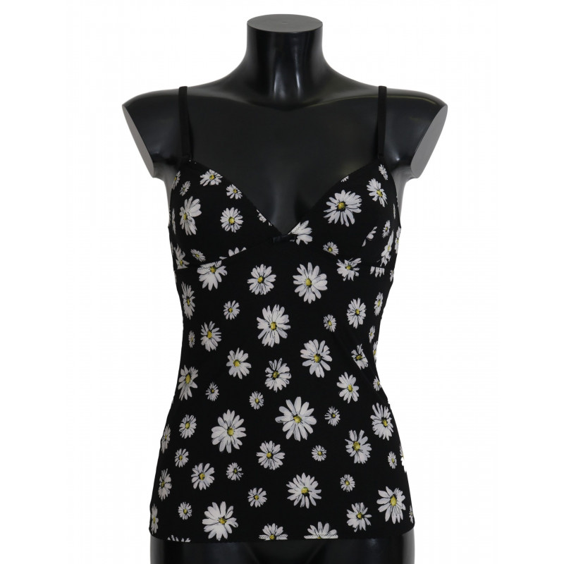 Chemisole di lingerie con stampa margherita nera - IT2 - S