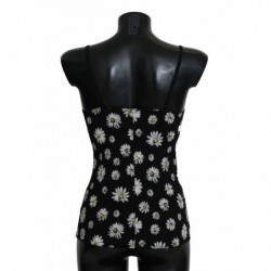 Chemisole di lingerie con stampa margherita nera - IT2 - S