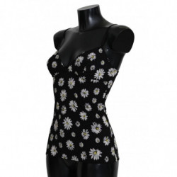 Chemisole di lingerie con stampa margherita nera - IT2 - S