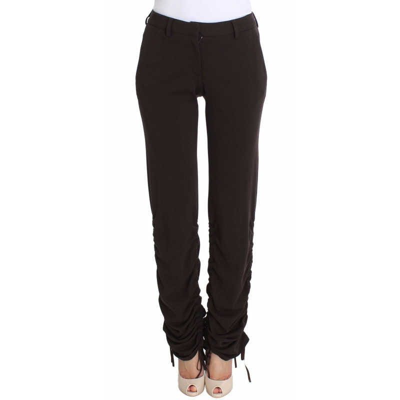 Pantaloni casual elasticizzati marroni - IT38 - S