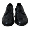 Scarpe formali con vestito derby in pelle blu - EU39/US6