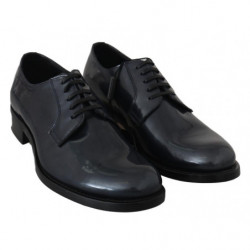 Scarpe formali con vestito derby in pelle blu - EU39/US6