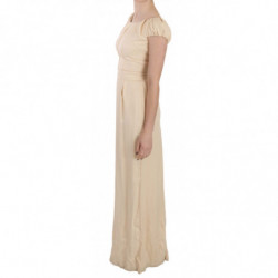 Abito abito con maniche ad aletta in seta beige - IT40-S