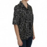 Top in seta nera con stampa di strumenti musicali - IT38 - S