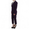 Completo pantaloni blazer cappotto elasticizzato righe viola - IT48