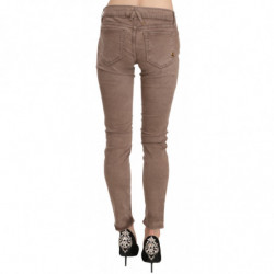 Pantaloni skinny slim fit marroni a vita bassa - W30