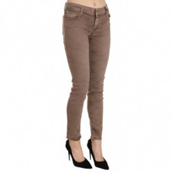 Pantaloni skinny slim fit marroni a vita bassa - W30