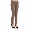 Pantaloni skinny slim fit marroni a vita bassa - W30