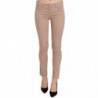 Pantaloni skinny in cotone skinny a vita bassa marroni - IT42-M