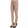 Pantaloni skinny in cotone skinny a vita bassa marroni - IT42-M