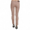 Pantaloni skinny in cotone skinny a vita bassa marroni - IT42-M