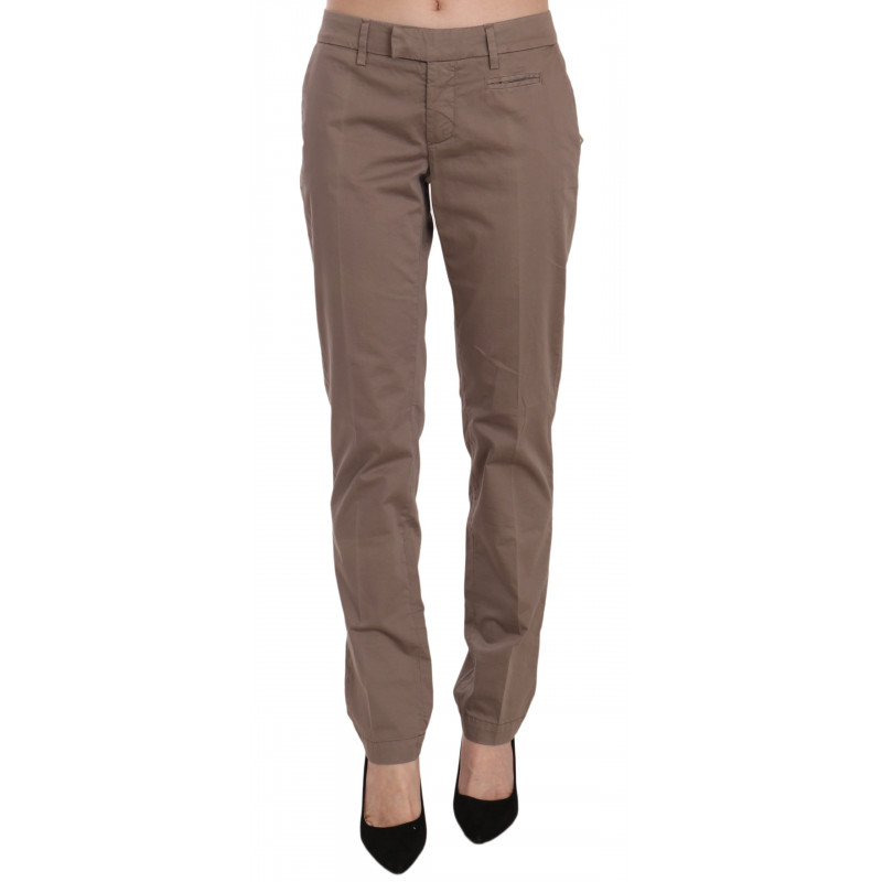 Pantaloni marroni a vita bassa dal taglio dritto - W31