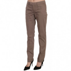 Pantaloni marroni a vita bassa dal taglio dritto - W31