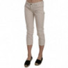 Jeans capri skinny cropped vita bassa cotone beige elasticizzato - W29