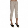 Jeans capri skinny cropped vita bassa cotone beige elasticizzato - W29