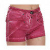 Mini shorts in denim di cotone rosa a vita media - IT36 - XS