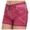Mini shorts in denim di cotone rosa a vita media - IT36 - XS