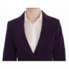 Completo pantaloni blazer cappotto elasticizzato righe viola - IT48