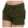 Mini shorts verdi a vita media in cotone 100%. - IT40-S