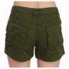 Mini shorts verdi a vita media in cotone 100%. - IT40-S