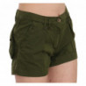 Mini shorts verdi a vita media in cotone 100%. - IT40-S