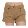 Mini shorts marroni a vita media in cotone 100%. - IT38-XS