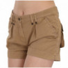 Mini shorts marroni a vita media in cotone 100%. - IT38-XS