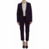 Completo pantaloni blazer cappotto elasticizzato righe viola - IT48