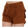 Mini shorts in denim di cotone marrone a vita media - IT38-XS