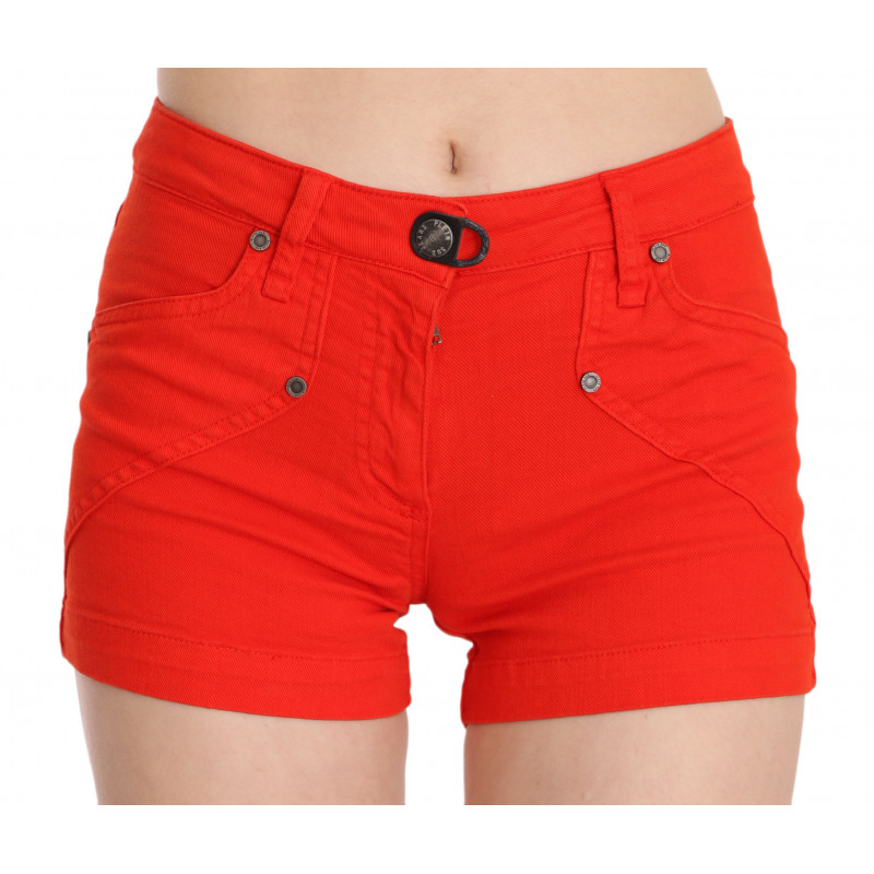 Mini denim di cotone arancione a vita media - IT36 - XS