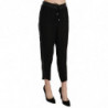 Pantaloni corti a vita alta in poliestere nero - IT44-L