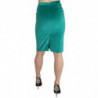 Gonna longuette tubino ginocchio twill tinta unita verde - IT40-S