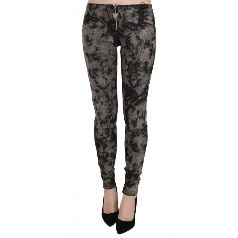 Jeans skinny jeans a vita bassa sbiaditi grigio nero - W26