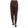 Pantaloni formali affusolati a vita alta marroni - IT38-XS