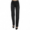 Jeans con pantaloni in denim dritto a vita alta lavati neri - W30