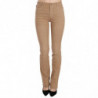Pantaloni skinny a vita media elasticizzati in cotone marrone - W24
