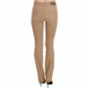 Pantaloni skinny a vita media elasticizzati in cotone marrone - W24