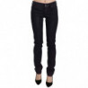 Pantaloni skinny in denim a vita bassa in cotone nero - W26