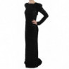Abito abito con paillettes a tutta lunghezza in seta nera - IT40-S